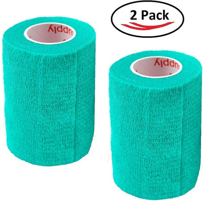 Two rolls of Prairie Horse Supply teal cohesive bandage