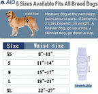 A medium size AIO male dog belly band displayed to show the leak proof outer TPU fabric layer