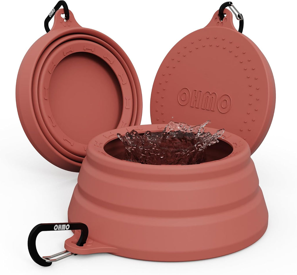 Top-down view inside the empty OHMO spill-proof silicone bowl showing the smooth interior surface.