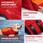 Lovelonglong sport style dog float coat orange red extra large side profile