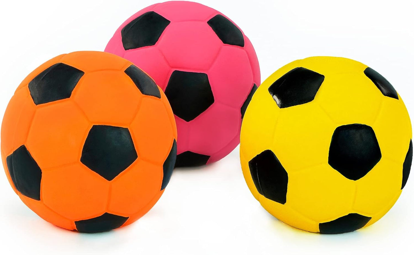 Dog playing with Chiwava latex soccer ball toy
