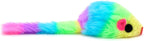 Lightweight synthetic fur mice being batted by an indoor kitten.
