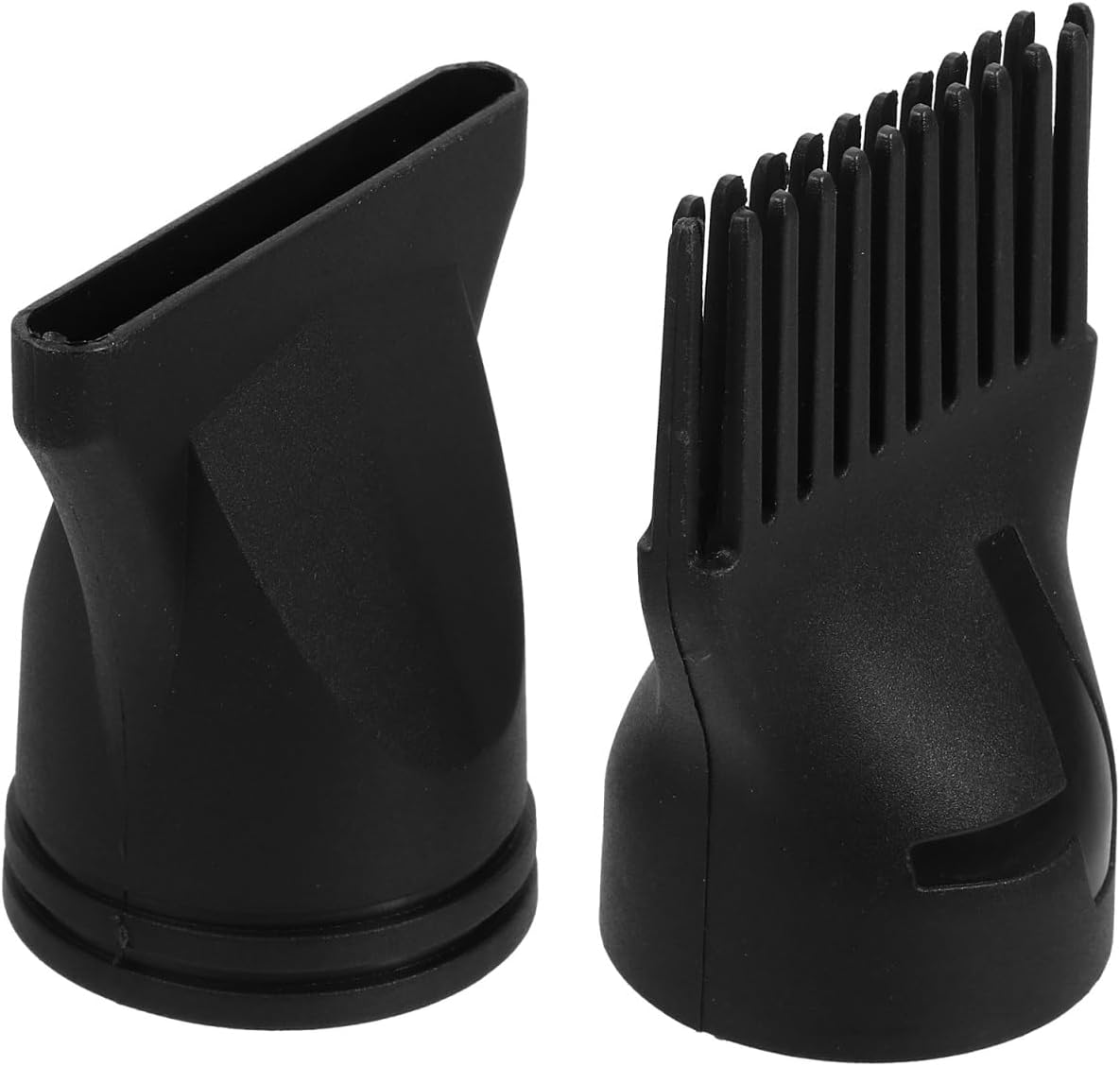 MAGICLULU 2 Piece Hair Dryer Nozzle Attachment Set front view showcasing universal black styling nozzles.