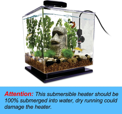 Pulaco 25W submersible betta heater with thermometer strip