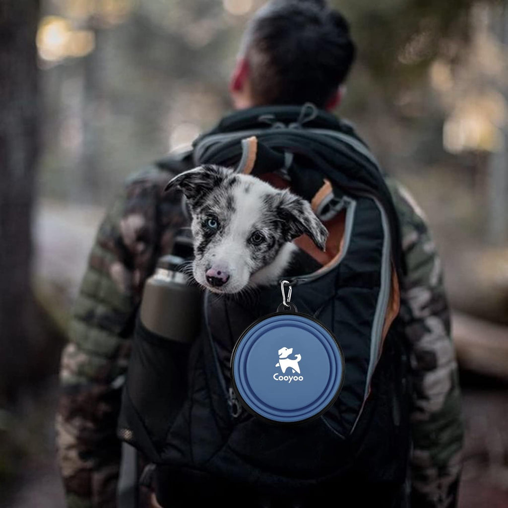 COOYOO non toxic travel dog food dish pack for outdoor walking.