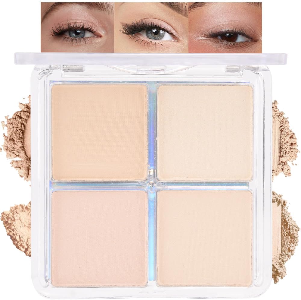 Hhltoh 4 Colors Vanilla Nude Eyeshadow Palette front view