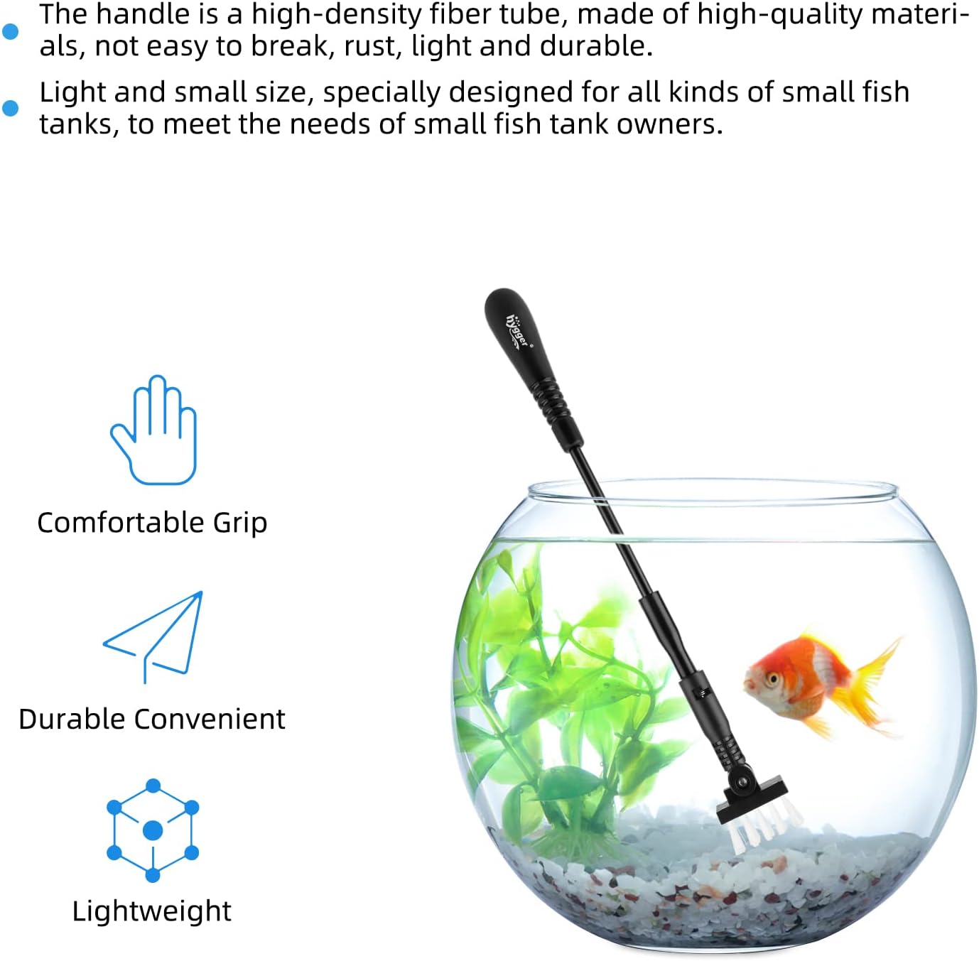 Hygger right angle sponge brush for cleaning fish tank corners