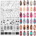 Whaline Western Nail Plates Stamping Set front view showing six stainless steel stencils