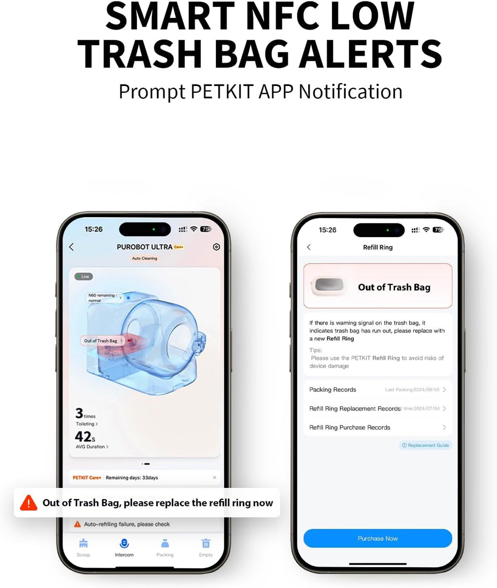 PETKIT long lasting pet waste bags showing heavy duty polyethylene material