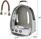 Halinfer astronaut bird carrier backpack side view showing ventilation holes