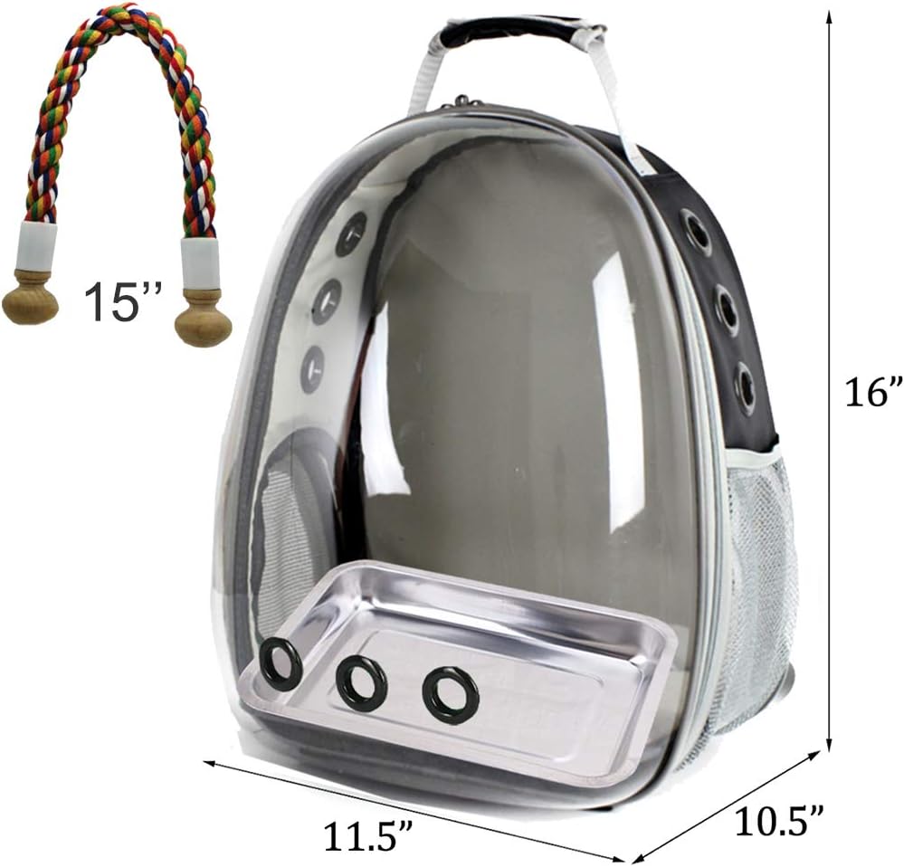Halinfer astronaut bird carrier backpack side view showing ventilation holes