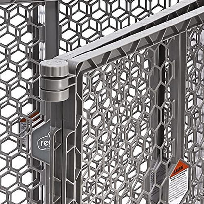 Regalo adjustable safety barrier folded completely flat for easy storage and portability.