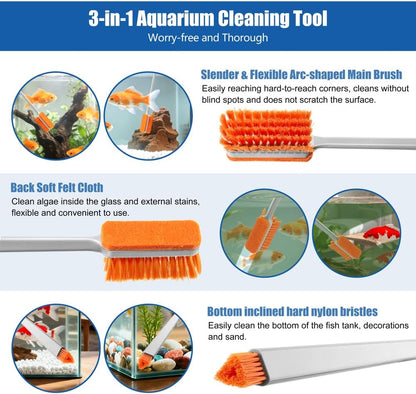 DaToo aquarium algae removal tool with two replacement felt cloths included in the package
