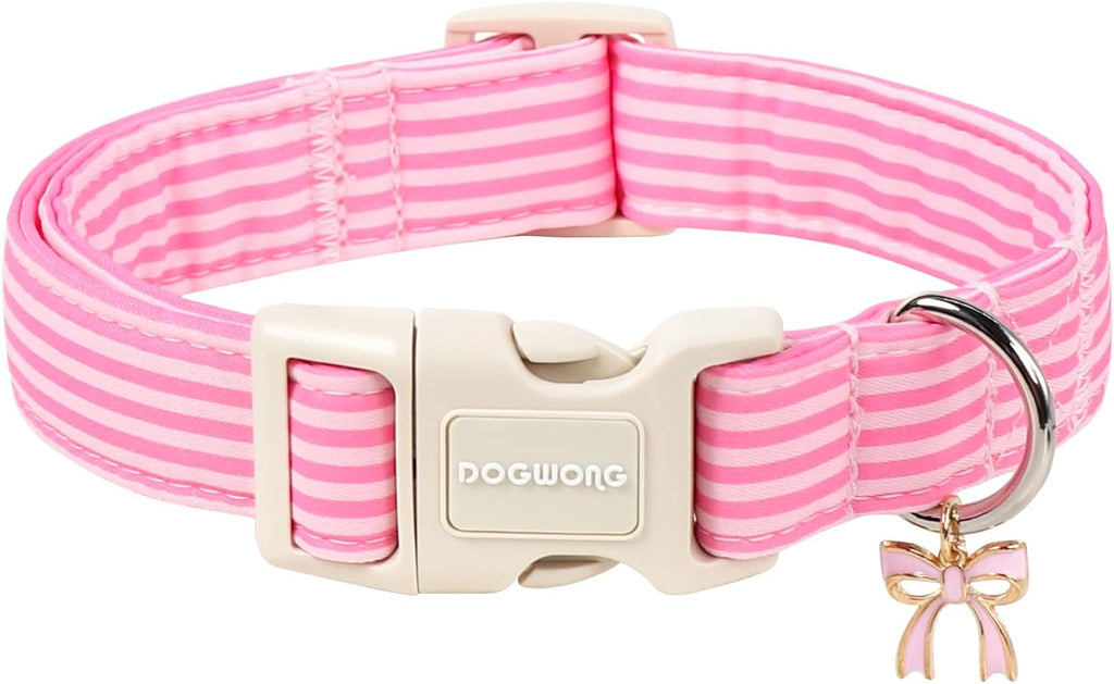 DOGWONG Flower Cotton Dog Collar, Spring Summer Cute Pink Dog Collar Durable Soft Fabric Pet Dog Collars Female Girl Necklace for Small Medium Large Dogs - Image 9