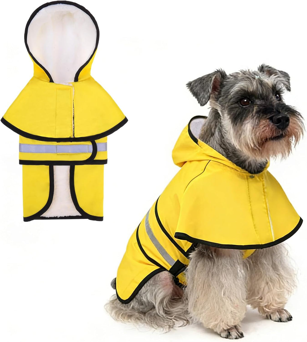 KOOLTAIL Dog Raincoat Hooded Slicker Poncho with Leash Hole, Raincoat for Small Medium Dogs, Waterproof Doggie Rain Jacket with Reflective Strip, Adjustable Breathable Plaid Puppy Rainwear,Beige S - Image 15