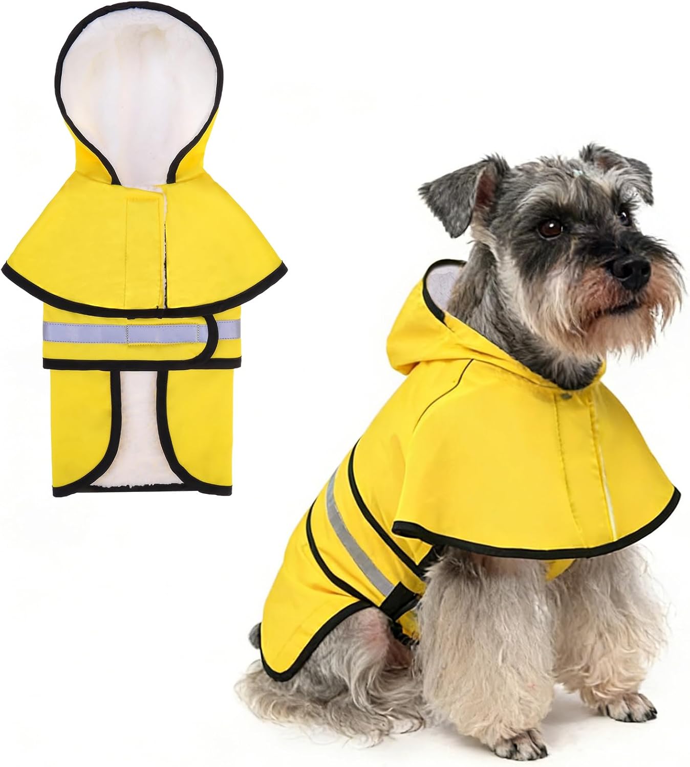 KOOLTAIL Dog Raincoat Hooded Slicker Poncho with Leash Hole, Raincoat for Small Medium Dogs, Waterproof Doggie Rain Jacket with Reflective Strip, Adjustable Breathable Plaid Puppy Rainwear,Beige S - Image 15