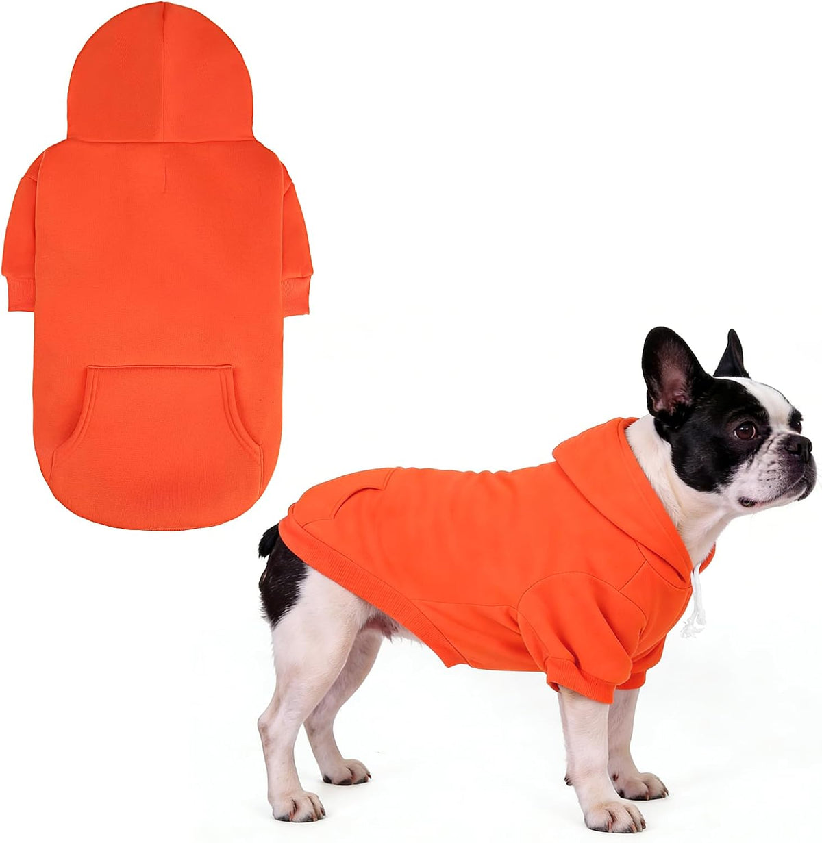 KOOLTAIL Dog Hoodie for Small Medium Large Dogs, Soft and Warm Pet Sweater with Leash Hole and Pocket Boy Girl, Puppy Fall Winter Jacket Clothes, French Pitbull Cold Weather Coat Sweatshirt, Black M - Image 14