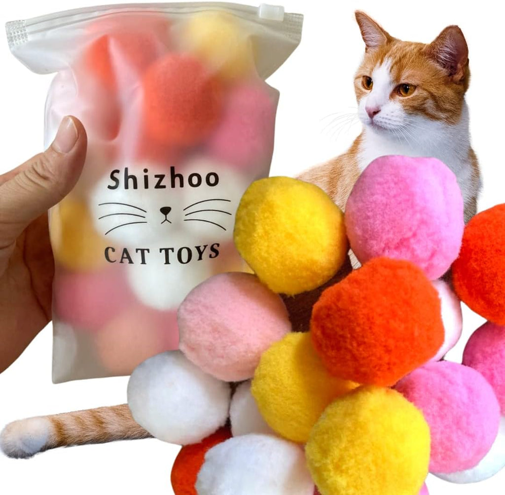 Premium Soft Pom Pom Balls for Kittens - Lightweight, Interactive, Assorted Colors - Plush Toy for Kitten Training and Play - Pet Products for Cats (1.2 Inches 30 Balls) - Image 12