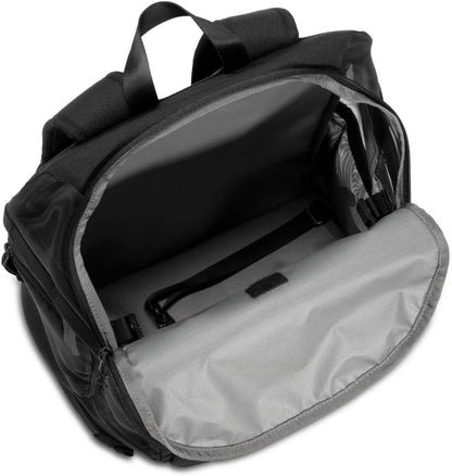 Timbuk2 pet carrier backpack showing side view ventilation mesh panels for dogs and cats