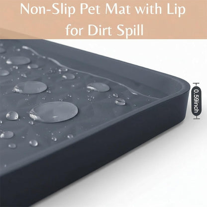 Kmiyivi flexible cat litter tray protector being rinsed clean with water