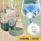 35oz Hanging Automatic Rabbit Water Dispenser, Cage Water Bottle Auto Gravity Pet Water Station for Small Animals, Puppy Kitten Rabbit Chinchilla Hedgehog Ferret, 1L(Green) - Image 2