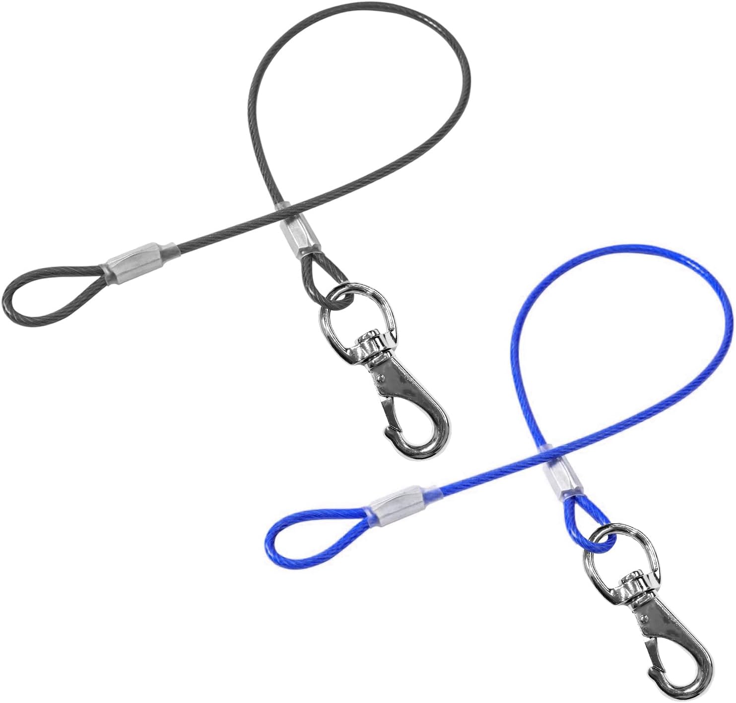 Chew Proof Dog Leash - 2Pack Metal Cable Lead,No Tangle Multiple Dog Leashes for Small and Medium Dogs- Heavy Duty Leash Extender for Collars & Harnesses(2 Pack Black, 20in/50cm) - Image 10