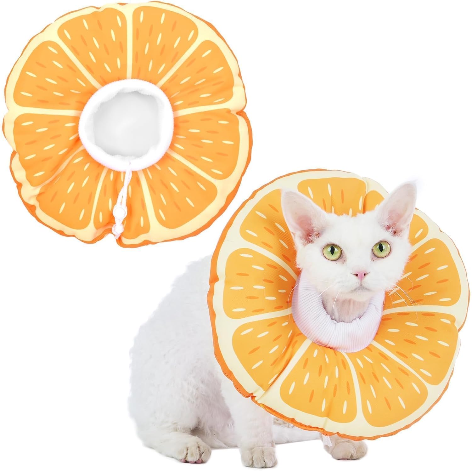 Hoopttay cat cone collar soft medium front view on a cat