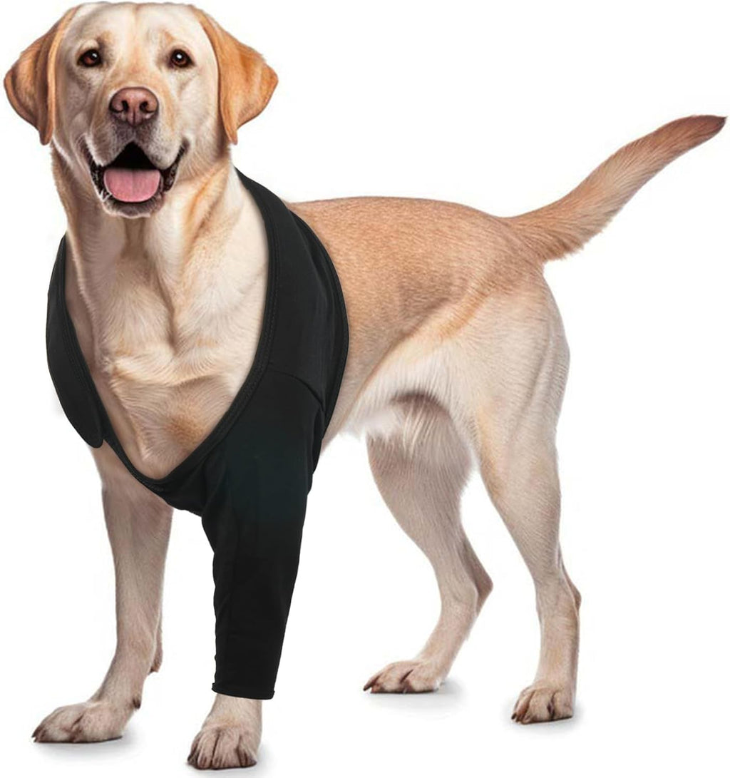 ROZKITCH Dog Sleeve to Prevent Licking for Front Right Left Leg, Pet Prevent Licking Wound Elbow Protector, Dog Recovery Suit Cone Collar Alternative for Sprain ACL CCL Arthritis Joint Care Zebra L - Image 10
