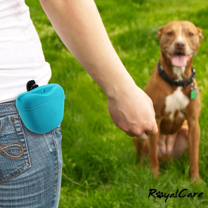 RoyalCare portable pet reward bag set of two pieces in blue and green variants