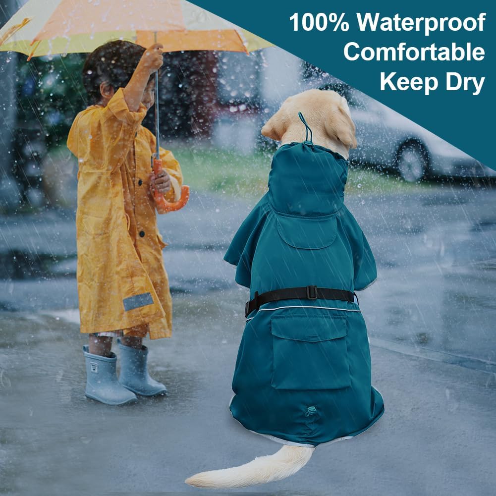 Koogal lightweight waterproof dog coat folded into portable pouch