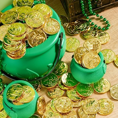 Child safe holiday accessories showcasing embossed shamrock and hat designs