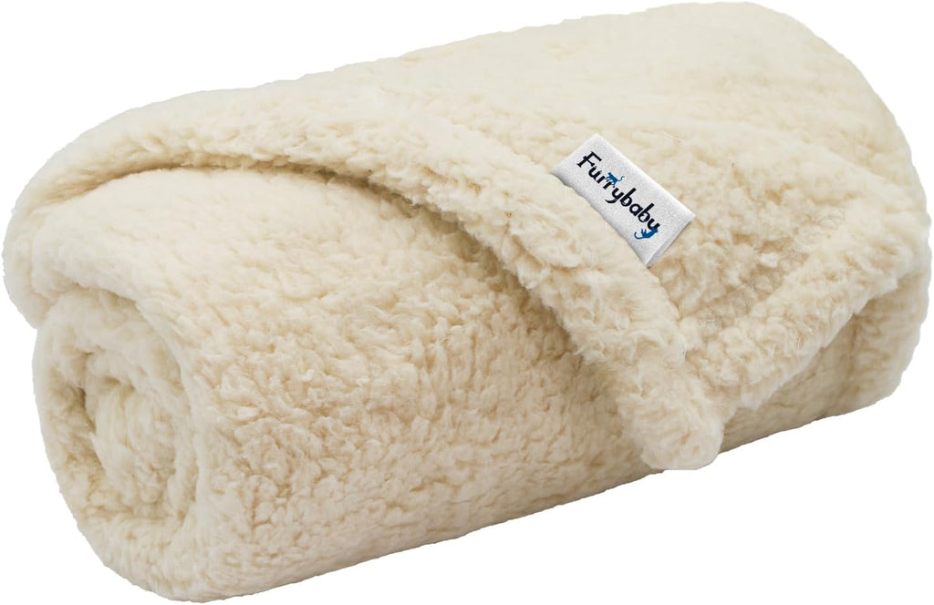 Furrybaby fleece pet blanket washed and dried showing durability