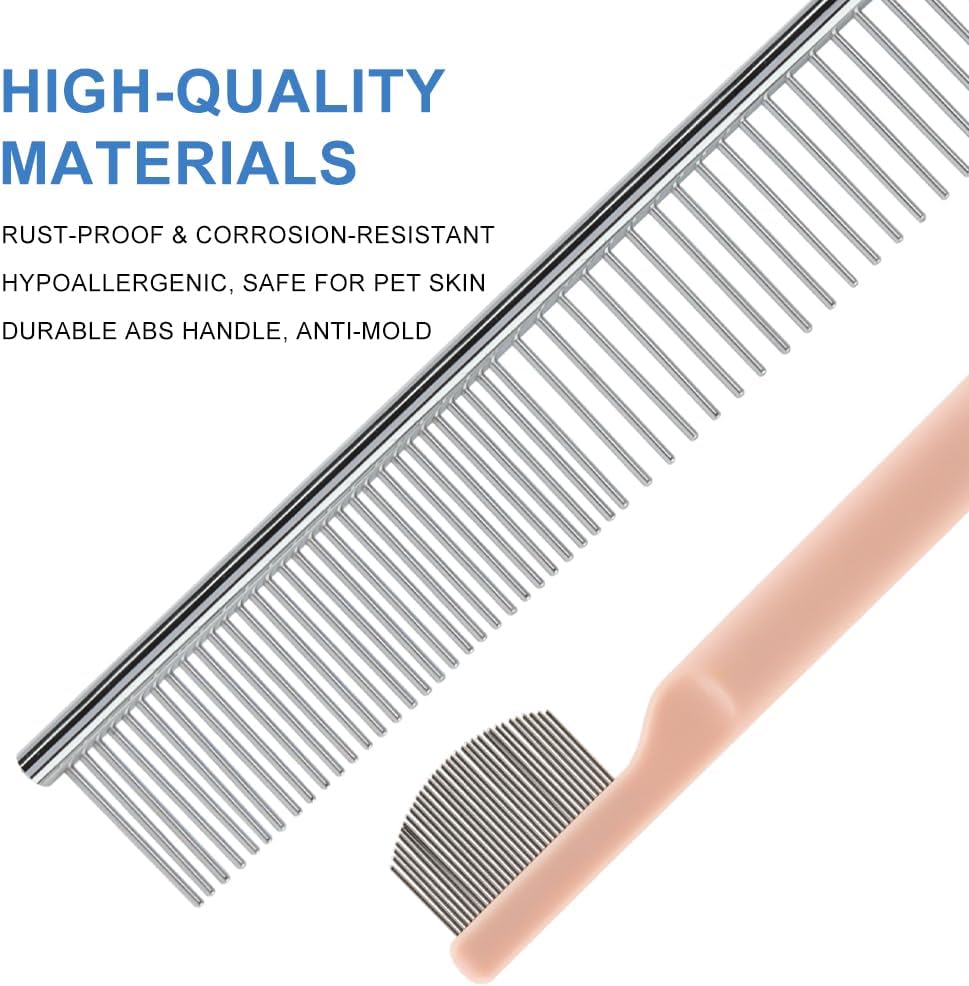 Meirivrn stainless steel comb set on grooming table