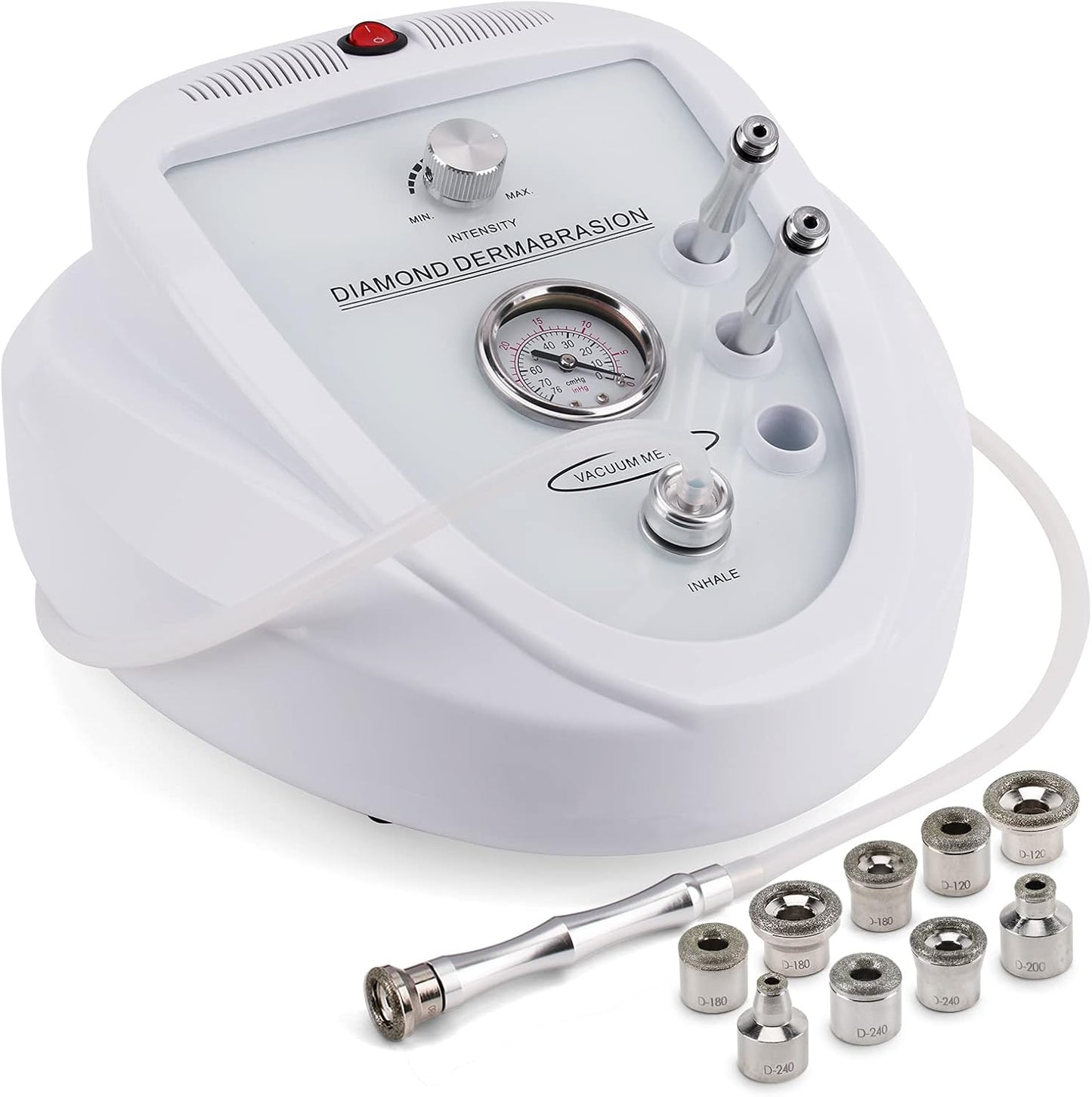 Yofuly Diamond Microdermabrasion Machine front view showing the main professional console and vacuum gauge.