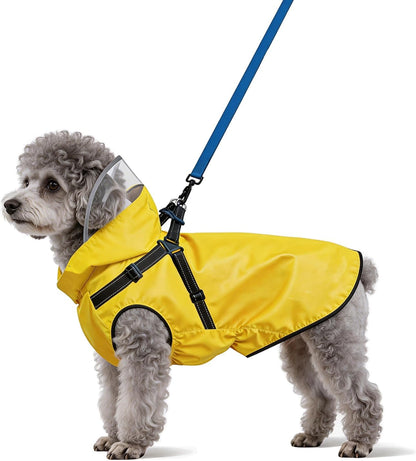 Dog Raincoat: Dog Rain Jacket with Reflective Harness & Removable Hood | Waterproof Dogs Rain Coat Poncho for Large Medium Small Dogs Puppies (Yellow - M) - Image 9