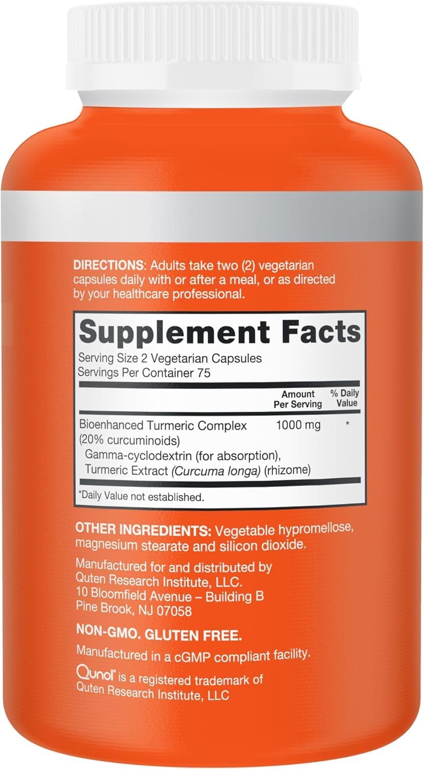 Qunol Turmeric Curcumin 1000mg, Ultra High Absorption Supplement, 150 Count - Image 8
