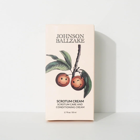Johnson Ballzake Scrotum Care and Conditioning Cream front view for intimate grooming.