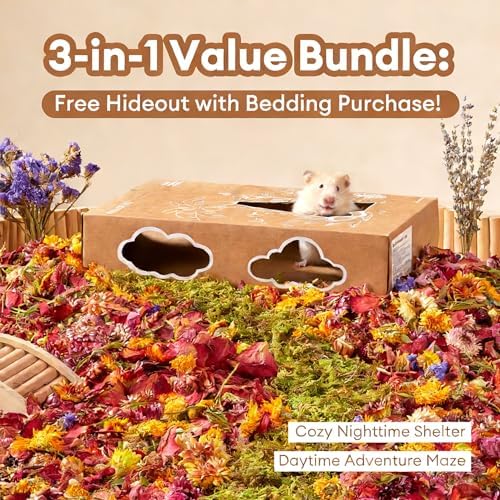 BUCATSTATE 5L Natural Flower & Hamster Bedding Soft Natural Bedding for Hamster Enrichment for Small Pets & Dwarf Syrian Hamsters, Gerbils, Mice - Image 3