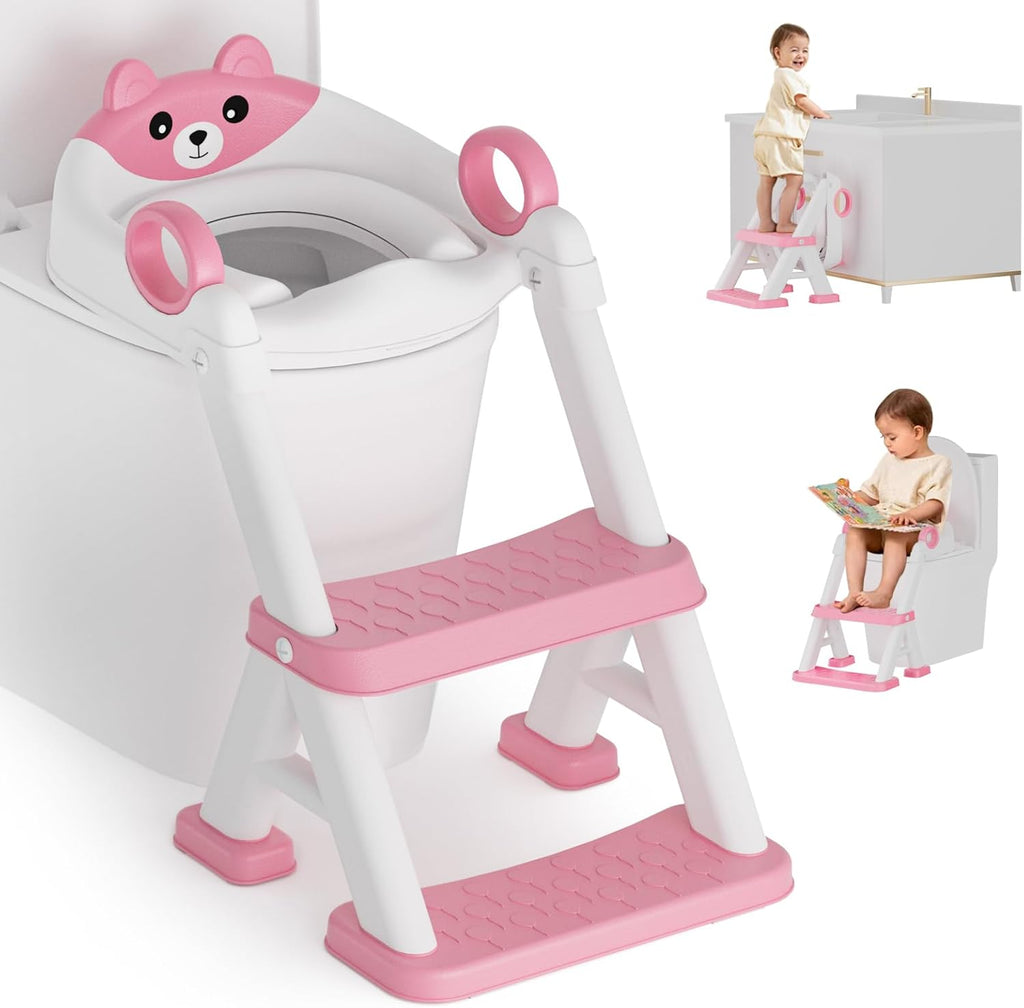 Bonbay potty training seat grey front view on western toilet commode