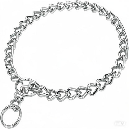 Bbmmayy chain dog choker collar front view high durability metal training slip link