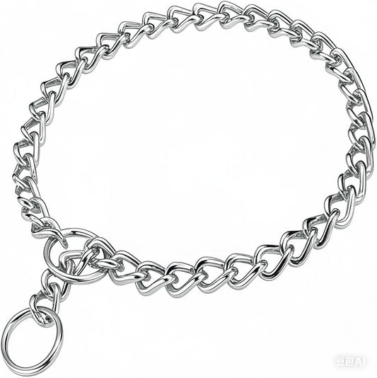 Bbmmayy chain dog choker collar front view high durability metal training slip link