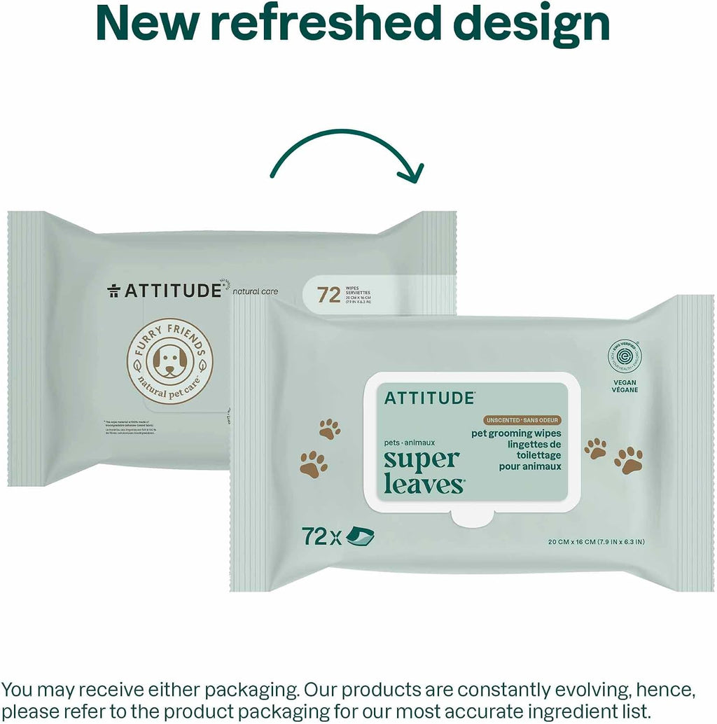 EWG Verified unscented pet grooming wipes for sensitive paws and ears.