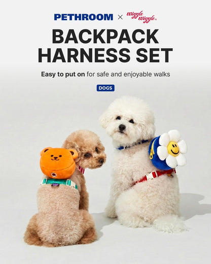 PETHROOM flower shaped mini pet backpack close up detail view