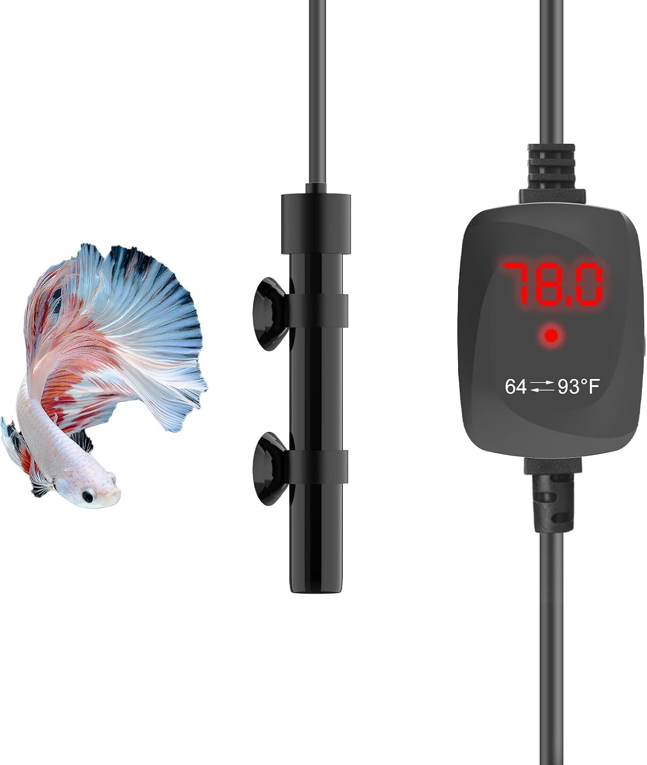 10W Mini Aquarium Heater 5V/2A USB Betta Heater for up to 1 Gallon Tanks, Alumina Ceramic Fish Tank Heater Turtle Heater with Dry-Run & Overheat Protection - Image 9