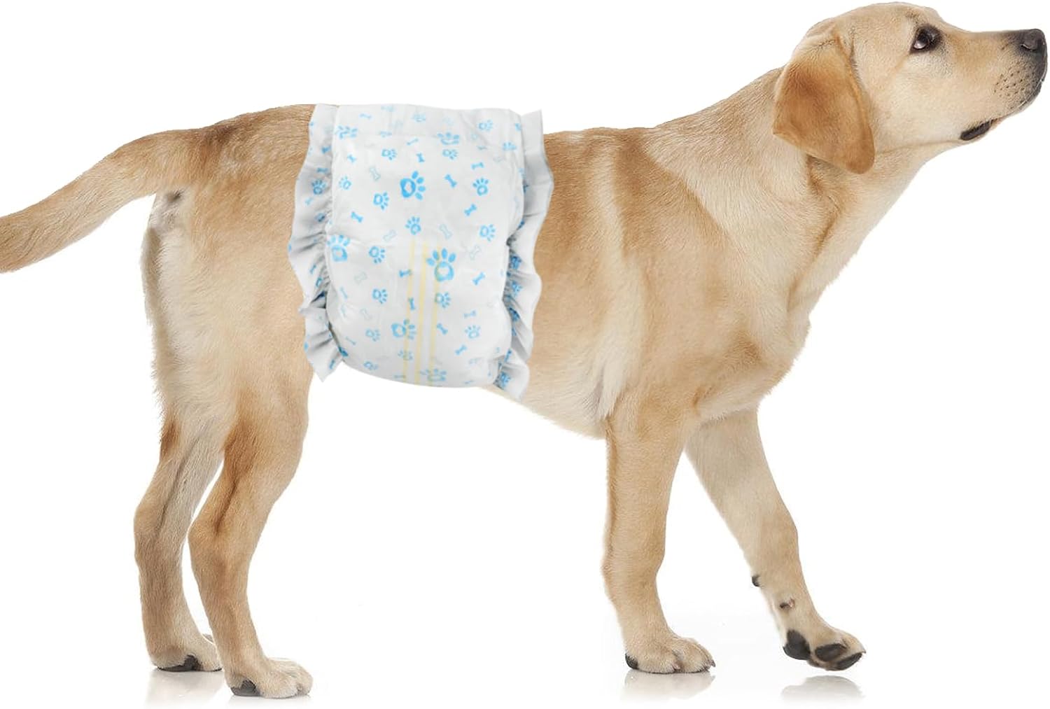 Disposable Dog Diapers Male 96 Count Belly Bands for Bale Dogs (Waist 11-16.5 in S) Super Absorbent Small Doggie Diapers for Heat Excitable Urination or Incontinence - Blue - Image 9