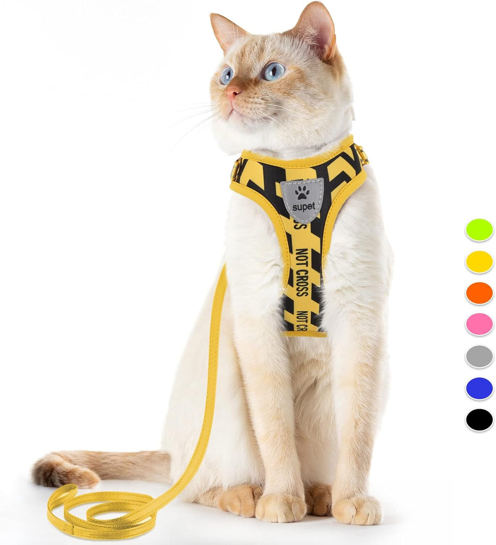 Supet Cat Harness and Leash Set Stylish Escape Proof Cat Vest Harness Adjustable Breathable Pet Leash with Reflective Trim - Image 11