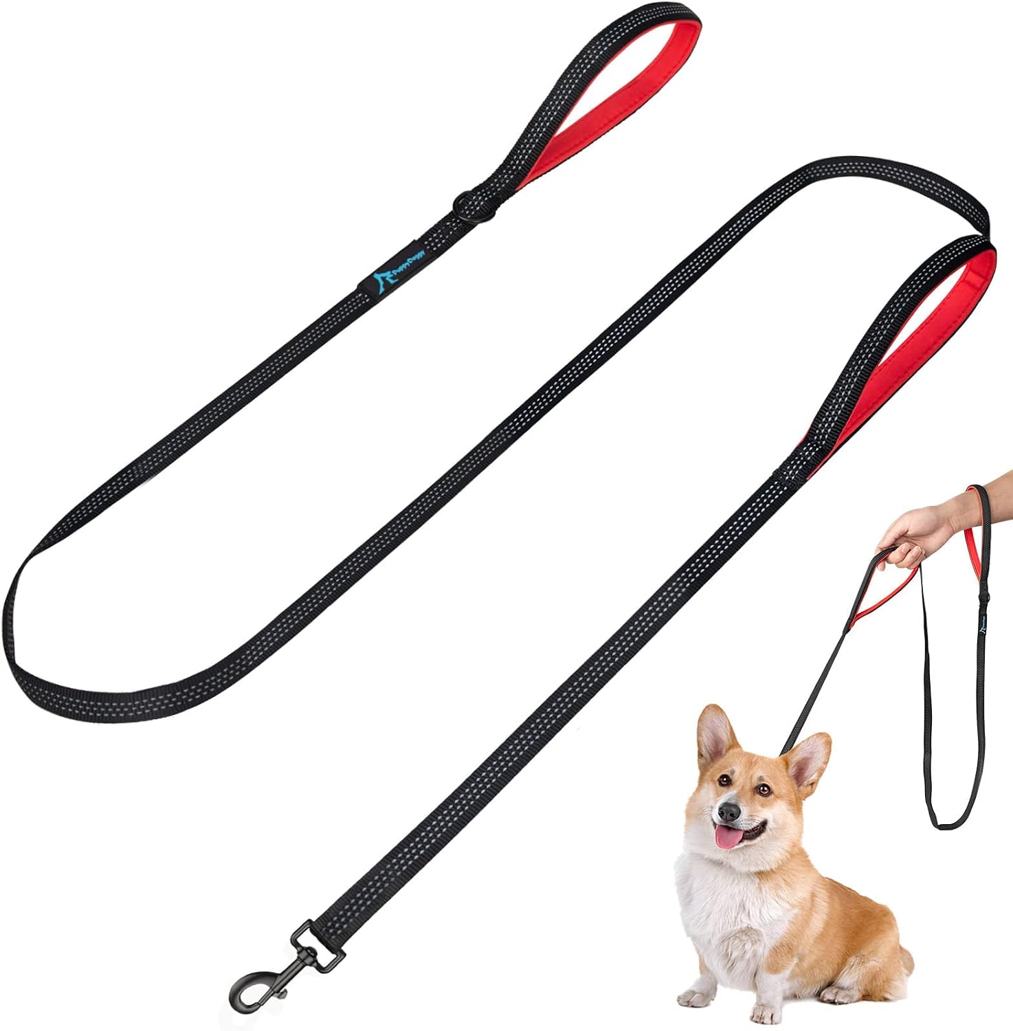 Dog Leash for Small to Medium Dogs 6 ft x 0.6" with 3 Reflective Stitching and 2 Traffic Padded Handles Dog Lead/Rope, Pet Leash for Running Walking Training (Pink 1 Pack - 6 ft x 0.6 in) - Image 15