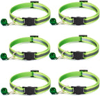 6 Pack Reflective Cat Collar with Bell, Breakaway and Safe Collars for Cats, Nylon, Pet Collar Mixed Colors Adjustable19-32cm - Image 9