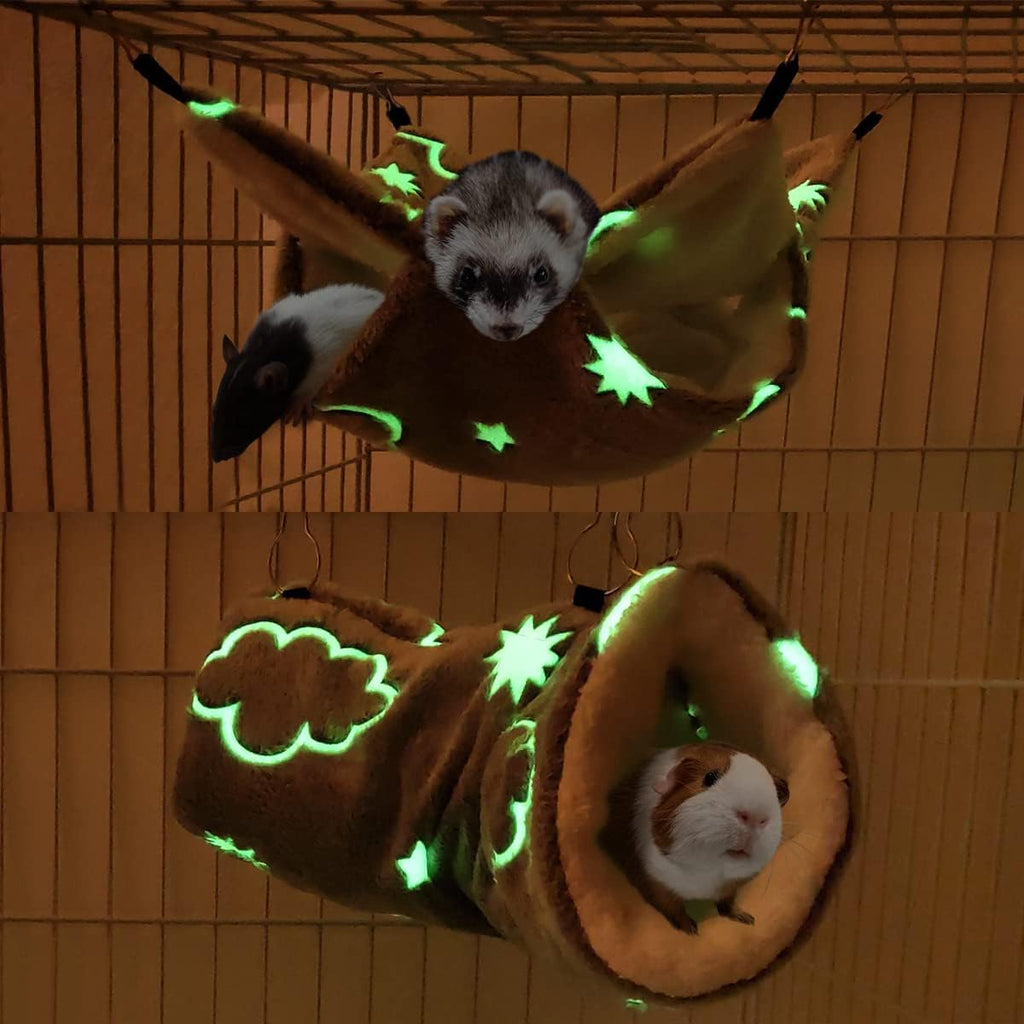 Leftstarer noctilucent luminous guinea pig tunnel and hammock set