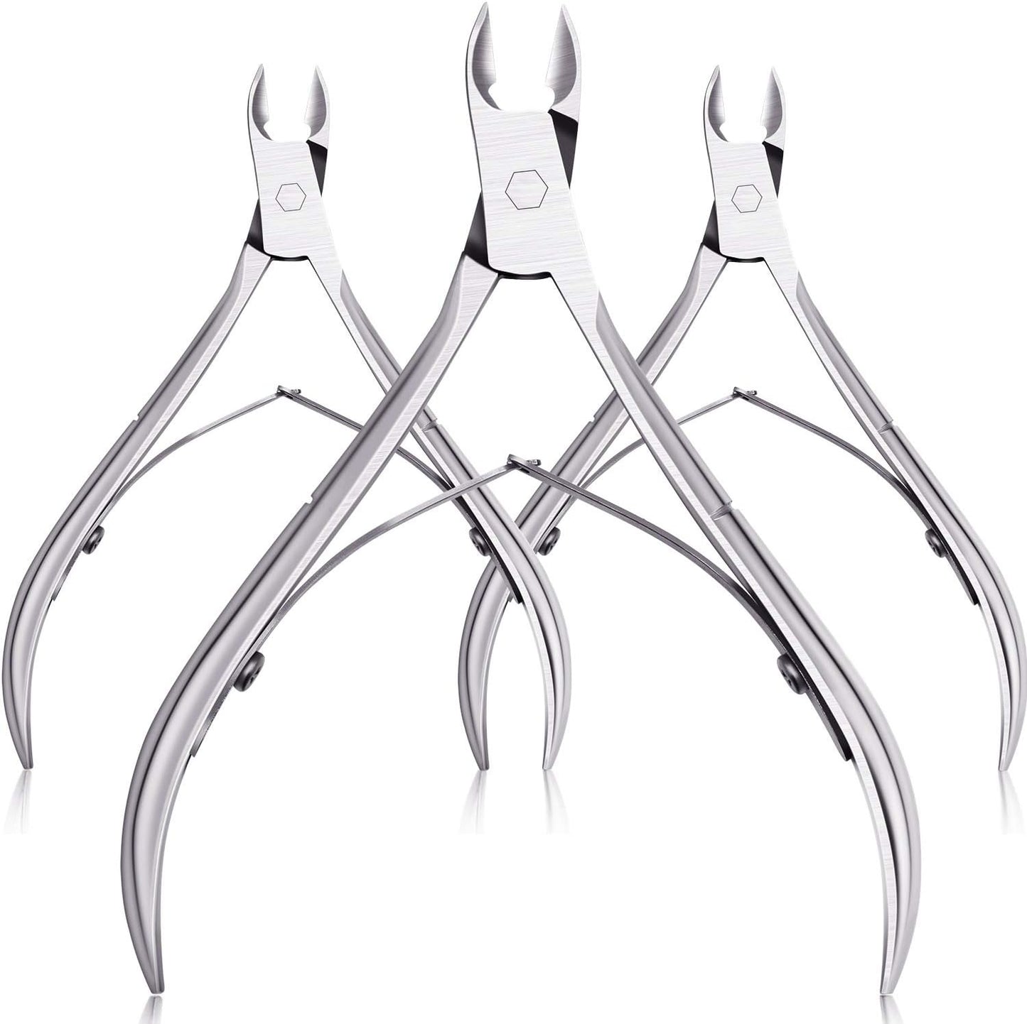 Mudder stainless steel cuticle nippers 3 pack front view